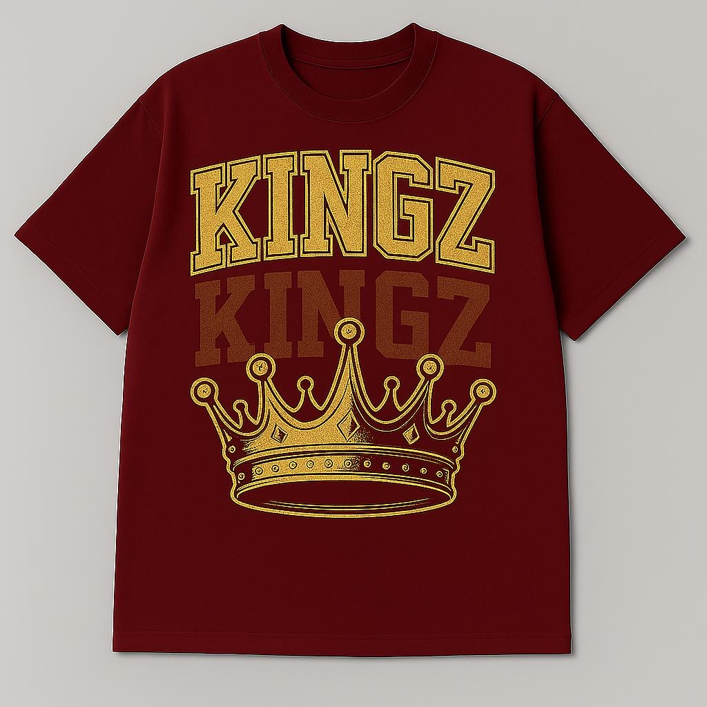 KINGZ Crown Tee — Maroon